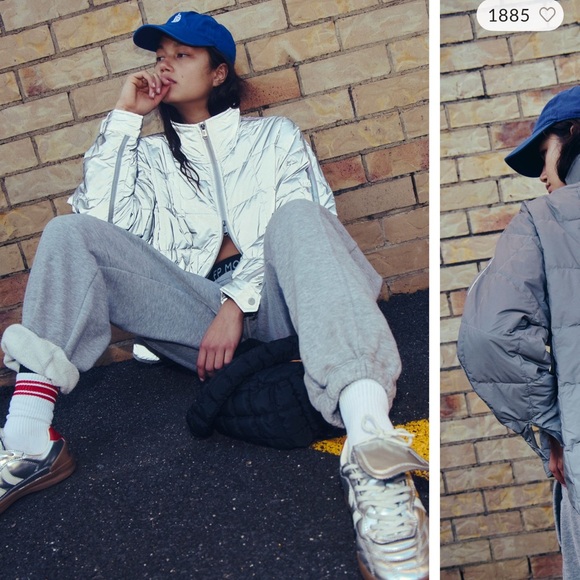 FP Movement by Free People Reflective Silver Puffer Jacket small - Picture 2 of 16